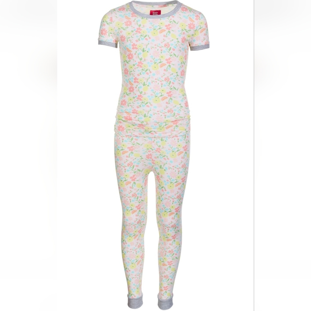 Family Pajamas Little & Big Kids Snug Fit Floral Fruits Pajamas Set